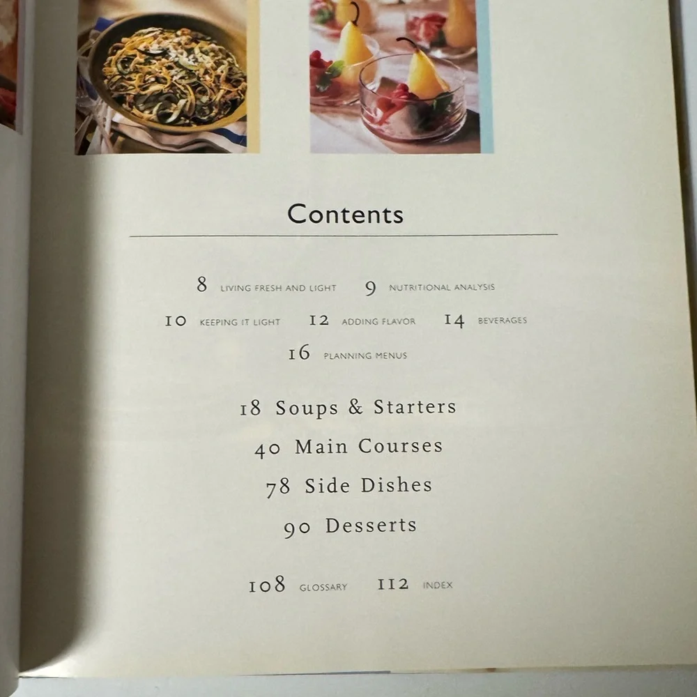 Williams Sonoma Fresh & Light Cookbook hardcover